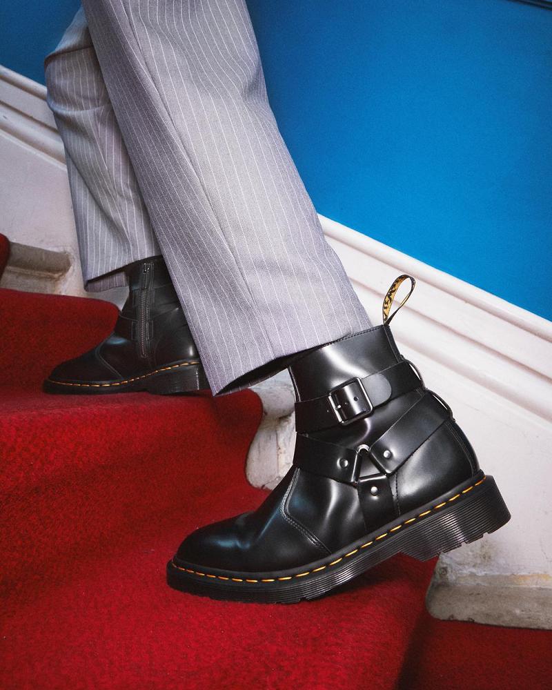 Dr Martens Jaimes Lær Harness Ankelstøvletter Dame Svarte | Norge 702DFM